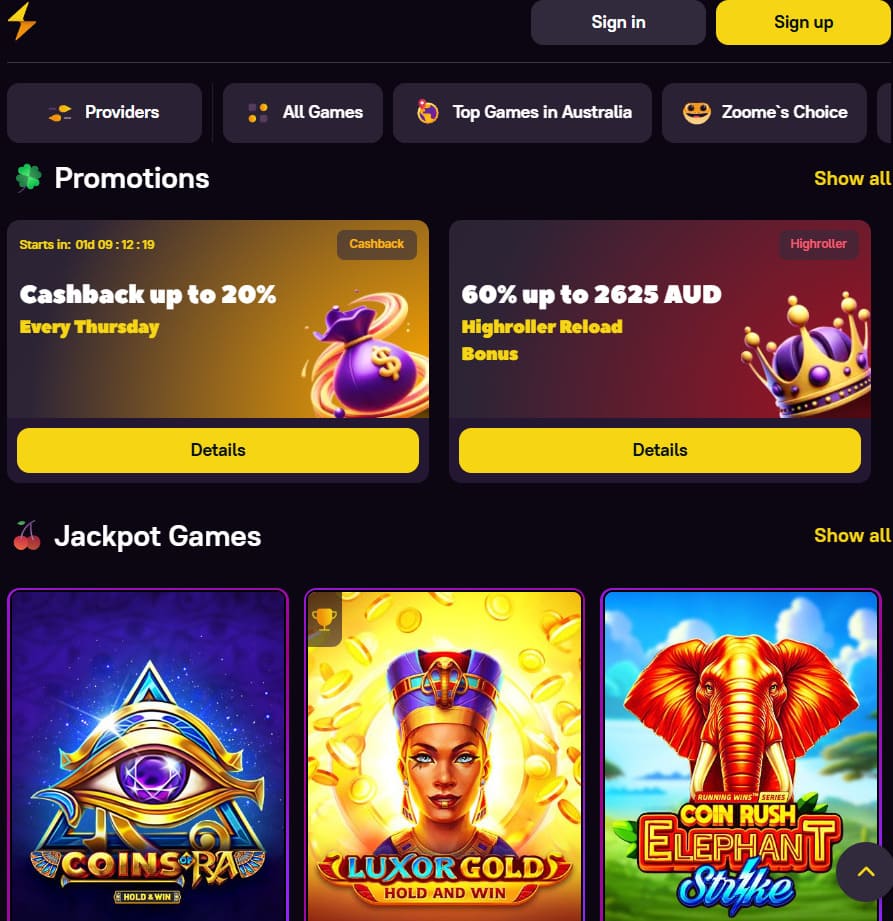 Zoome Casino AU — Mobile App Bonus Access